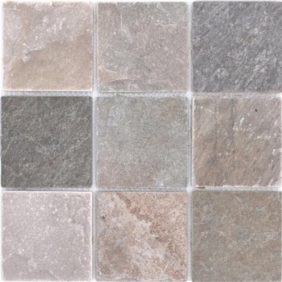 Natuursteen Mozaïektegel - Beige Grijs - Muur Vloer Douche - Vorstbestendig Waterbestendig - 298 x 298 mm