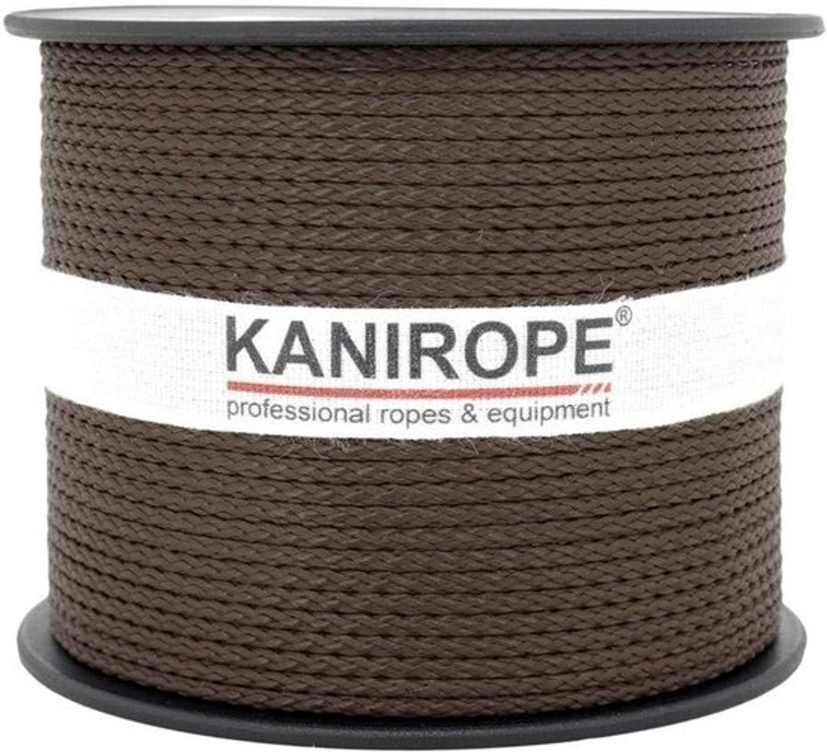 PP Touw - Polypropyleen Koord - Bevestigen & Binden - 8x Gevlochten Constructie - 2mm Doorsnede - Bruin