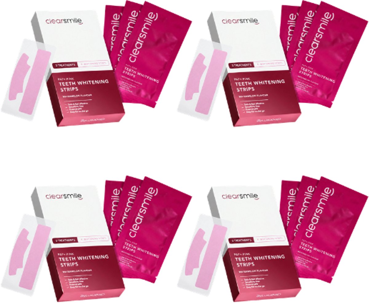 4x Clearsmile PAP+ Pink Whitening Strips - Try Me Pack - 3 Treatments - Watermelon