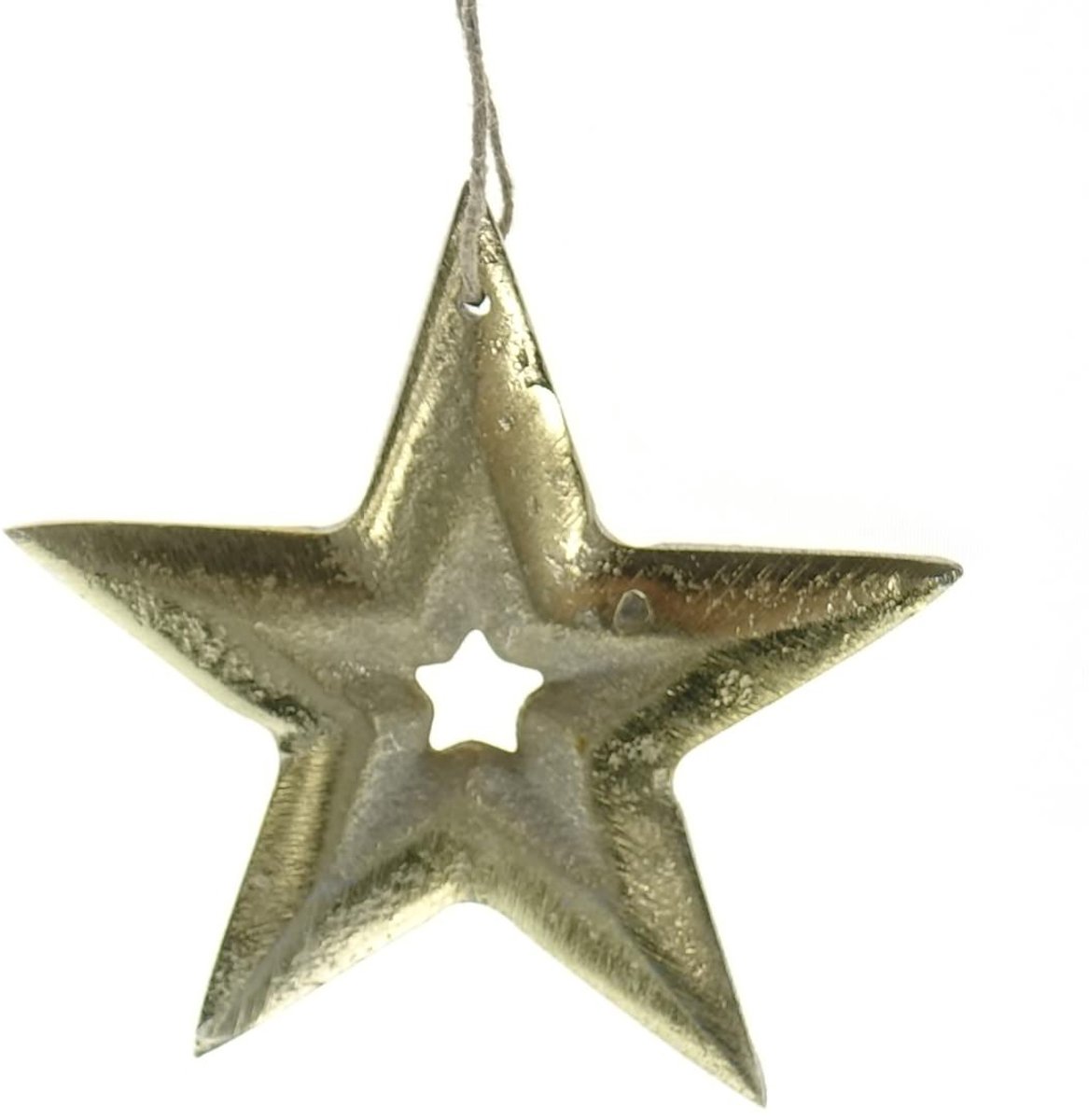 Riffelmacher kersthanger ster-in-ster goudkleurig Ø 10 cm - aluminium