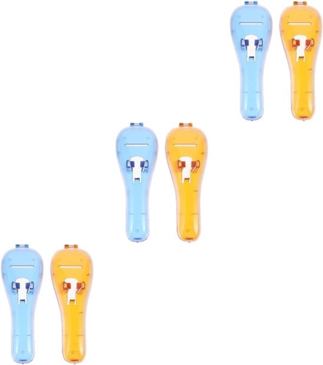 Scheermes Opbergdoos - Scheer Reisetui - Veilig Reizen - Set van 6 - 16.5 cm Lengte - Oranje Blauw