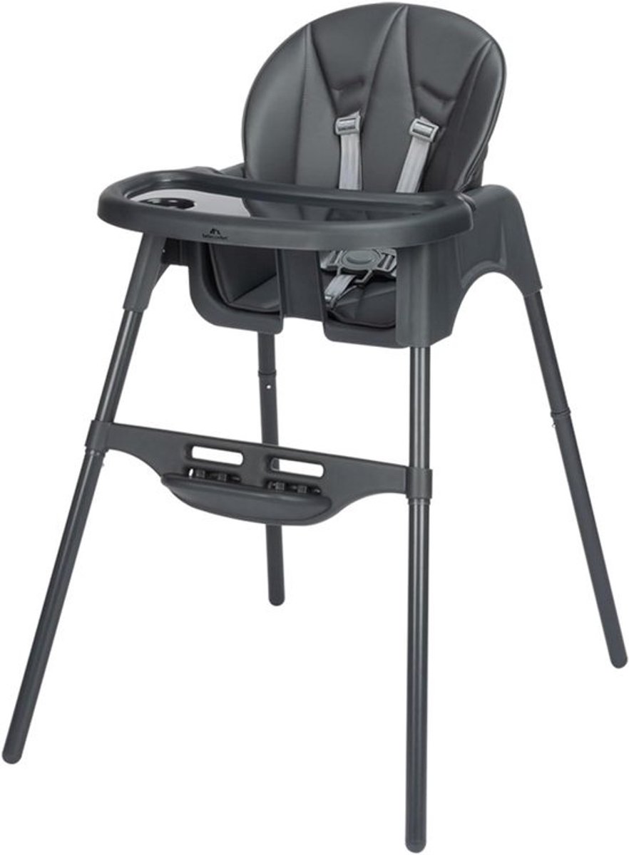 2-in-1 Baby Kinderstoel - 6 maanden - 3 jaar - Gevoerd Kussen - Lichtgewicht (4 kg) Peuterstoel - Verstelbare Voetensteun Tray - Met 1 hand Verstelbare Rugleuning - Tinted Graphite