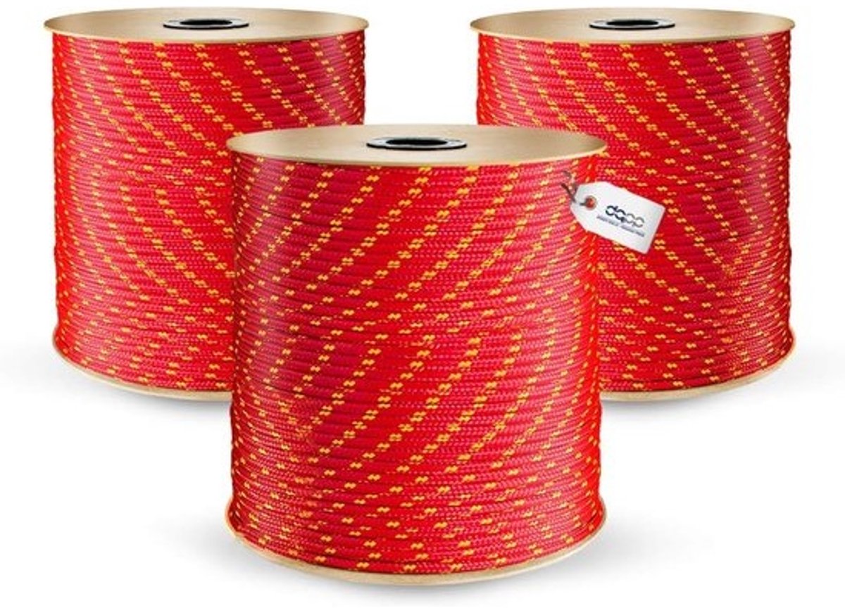 Polypropyleen Touw - Gevlochten Lijn Koord - Veilig Bevestigen - Hoge Draaglast - 8mm 70 Meter - Rood