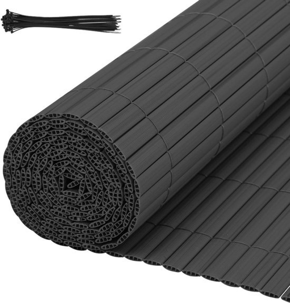 Privacy Mat - Balkonbekleding - Meer Privacy - Weerbestendig Materiaal - 80x700 cm - Antraciet