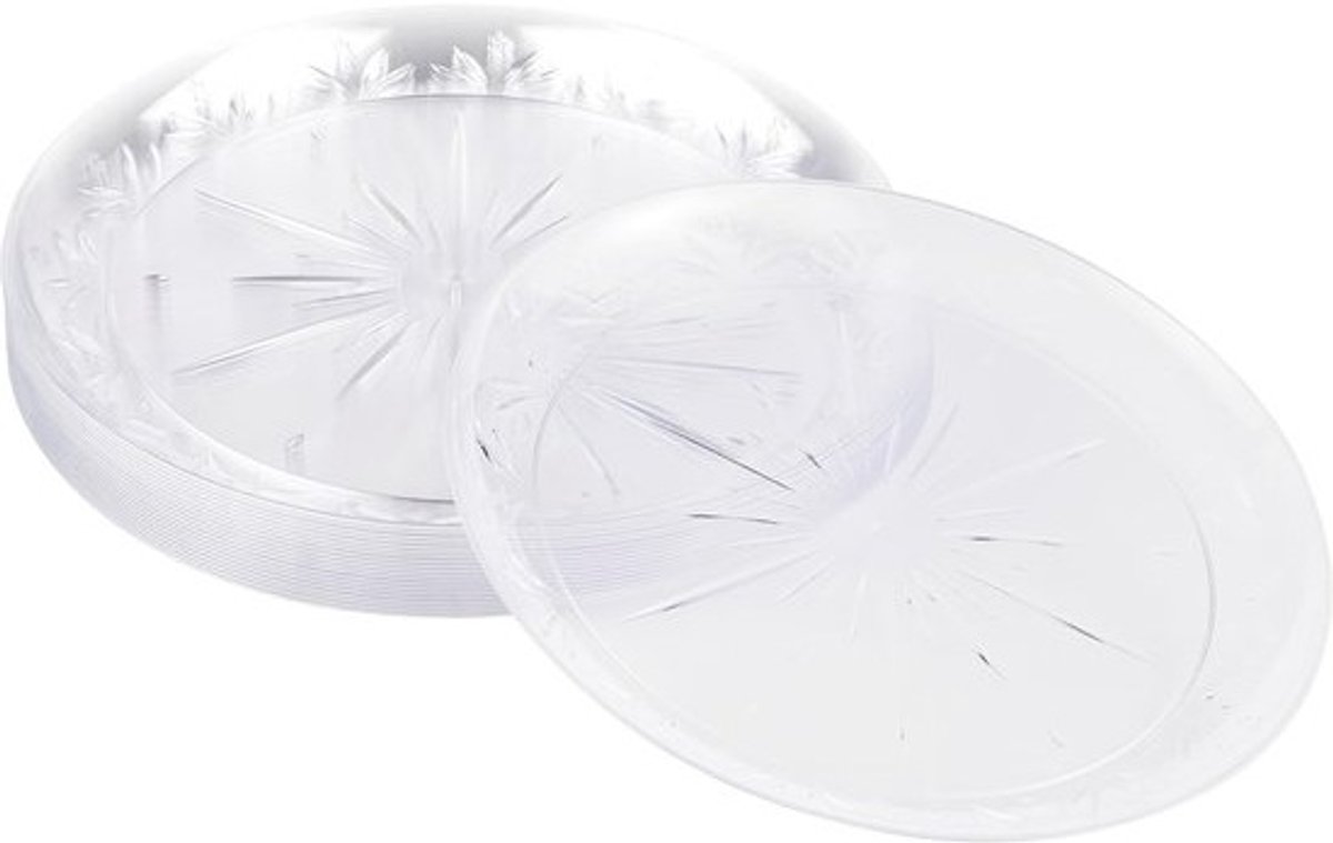 Dessertborden Hard Plastic - Kleine Borden - Feesten Gelegenheden - Herbruikbaar Vaatwasserbestendig - 19 cm - Transparant
