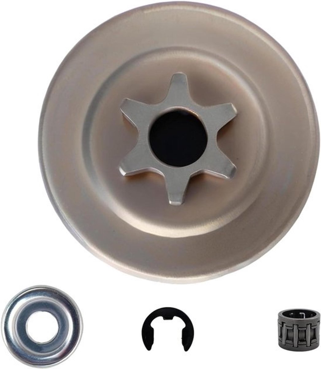Koppelingstrommel Kettingzaag - Tandwielkoppeling Trommel - Onderhoud Kettingzaag - 3/8 Inch 6 Tanden - 7x7x2.4 cm - Metaal
