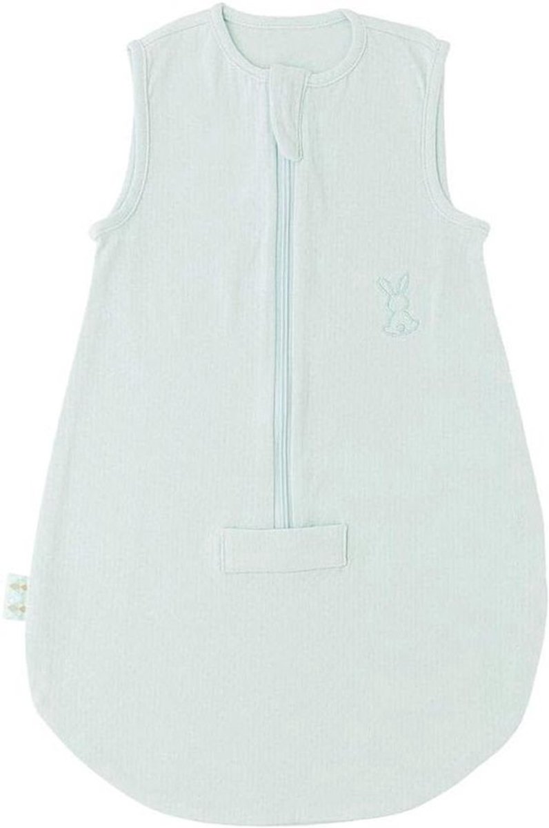 Zomerslaapzak Konijn - Baby slaapzak - Veilig slapen - 100% Katoen - 65 cm - Mint groen