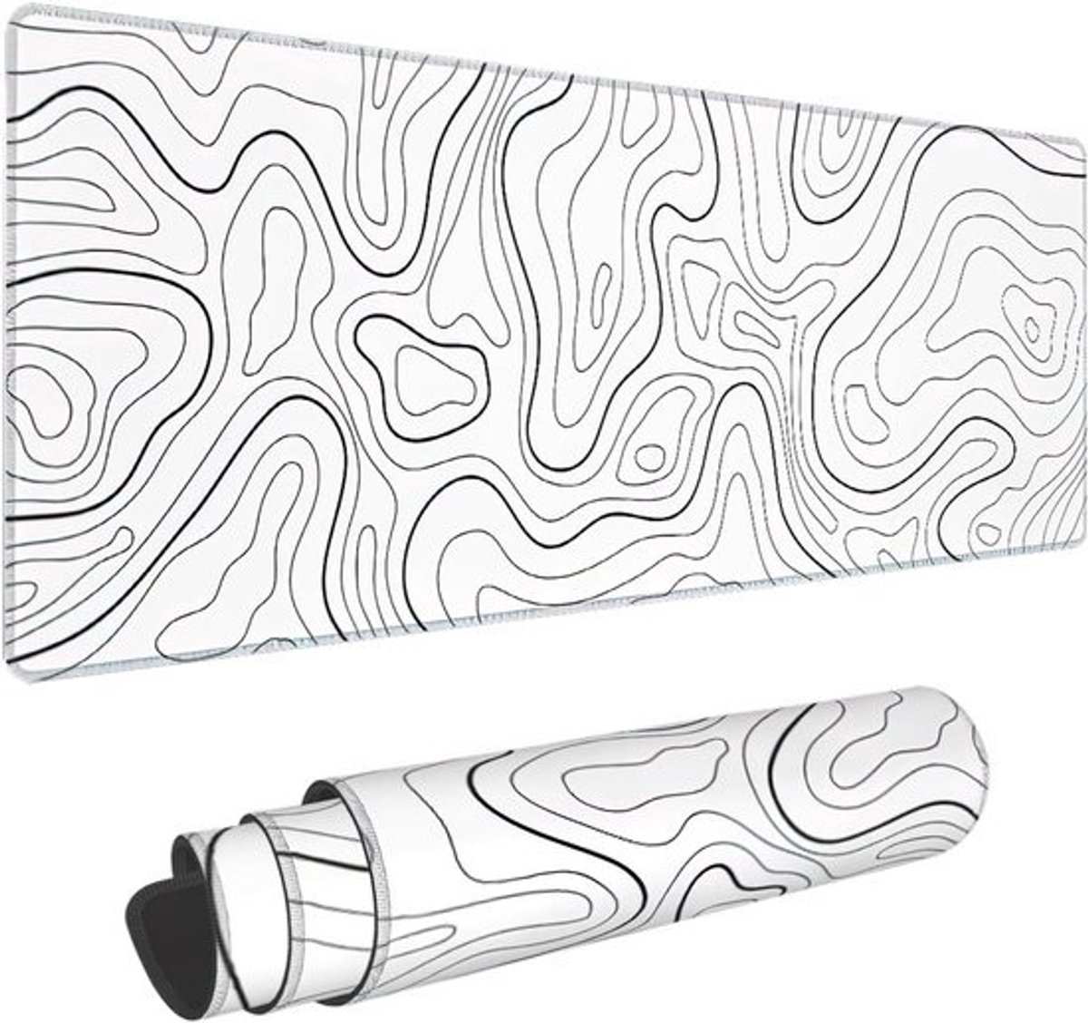 Bureaumat - Bureauonderlegger Desk pad - Bureau organiseren - Gestikte rand - 80 x 30 cm - Wit