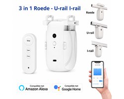 Yemtech® Slimme Gordijnmotor – Geschikt voor Rod / Roede, U-rail & I-rail – Wifi – App-bediening & Afstandsbediening – Alexa & Google