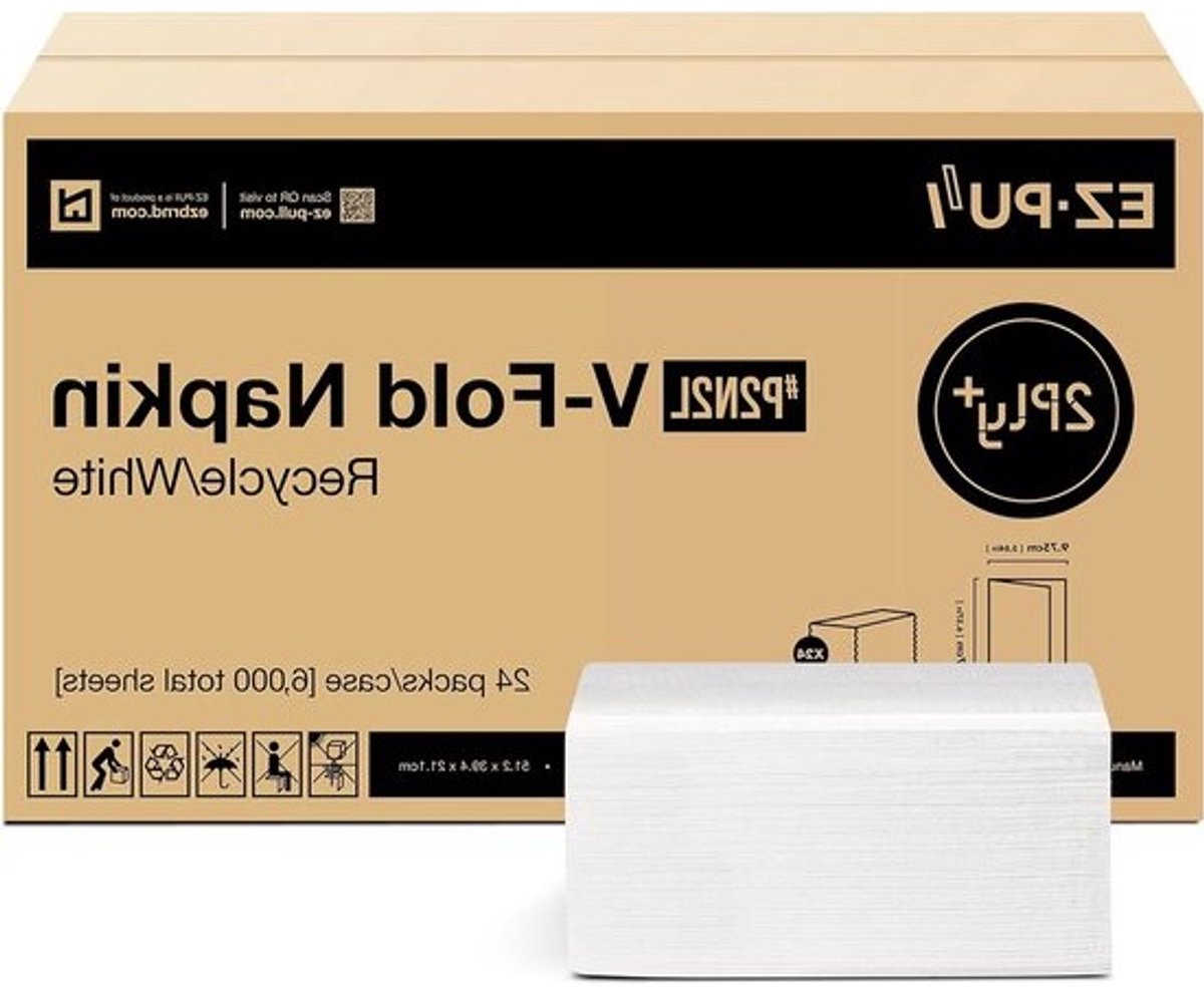 Dispenser Servetten - Papieren Servetten V-vouw Servetten - Hygiënisch Eten - 2-laags Absorberend Materiaal - 24 x 250 vellen