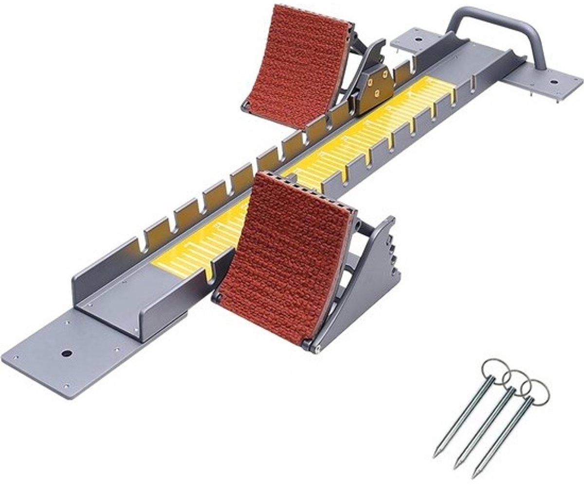 Startblokken Atletiek - Startblokken Sprinter - Wedstrijd Lopen - Vliegtuigkwaliteit Aluminium - 35 inch - Geel