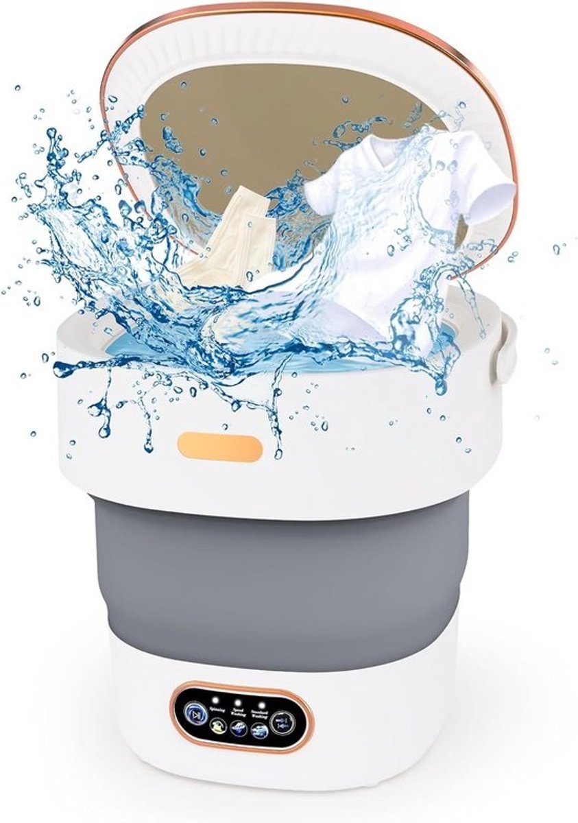 Draagbare mini-wasmachine met centrifuge, 13 liter capaciteit, voor onderweg, camping en ondergoed
