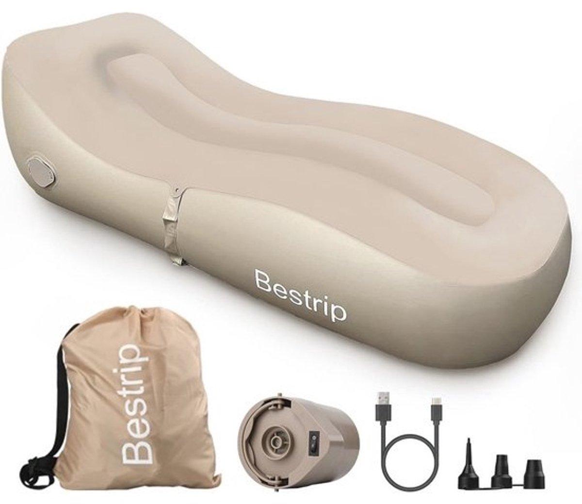 Opblaasbare sofa voor binnen en buiten - 180 x 70 x 50 cm met elektrische luchtpomp