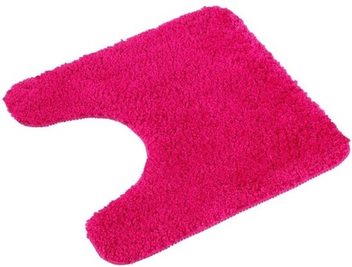 WC-mat met uitsparing voor toilet (45x45 cm) • Antislip wc-mat met uitsparing • Badkamer-tapijt toilet • Badmat wasbaar • Extreem absorberend • Kleur: fuchsia • ®
