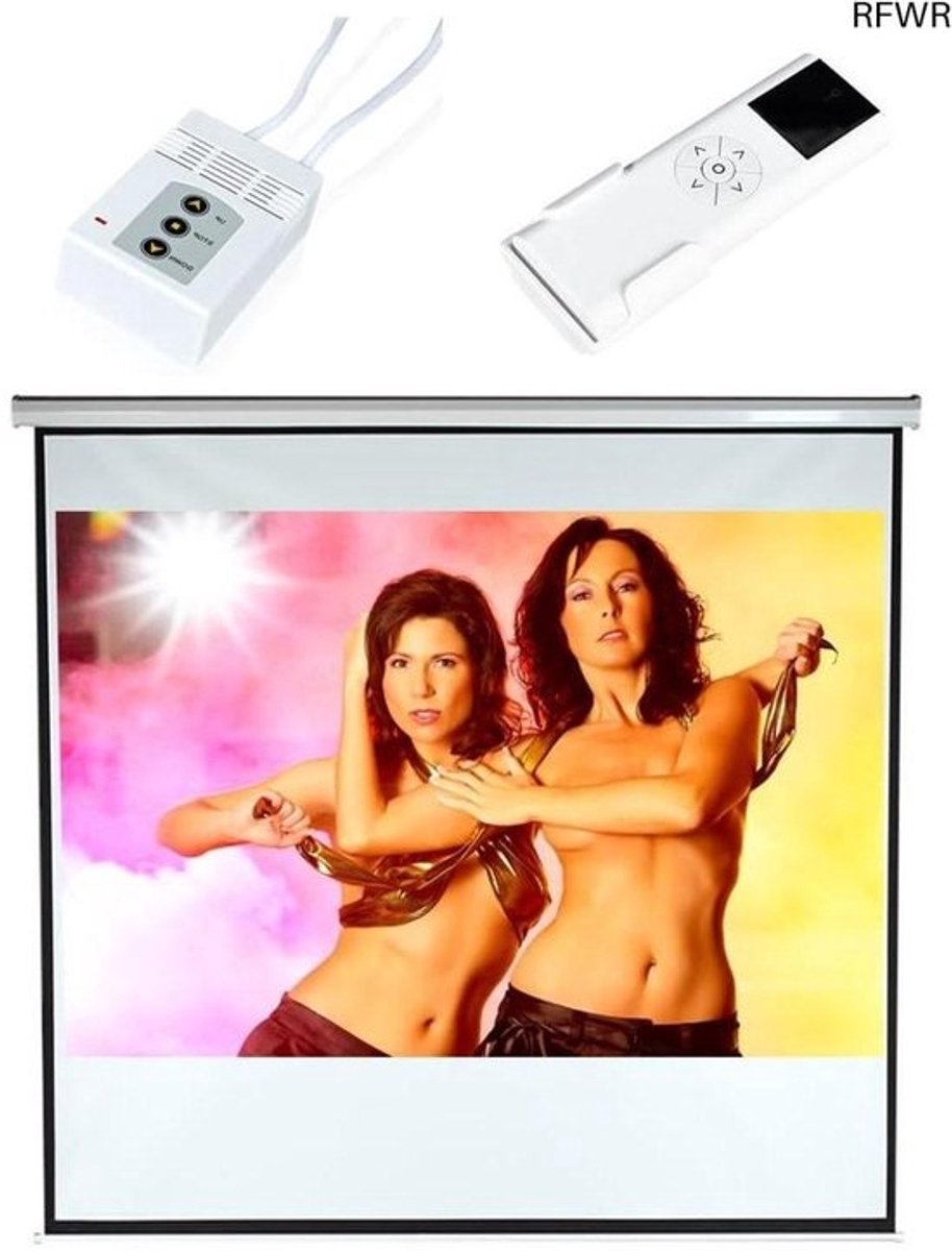 RFWR® Gemotoriseerd Home Cinema Projector Scherm - HDTV Wandprojectie 203x203CM