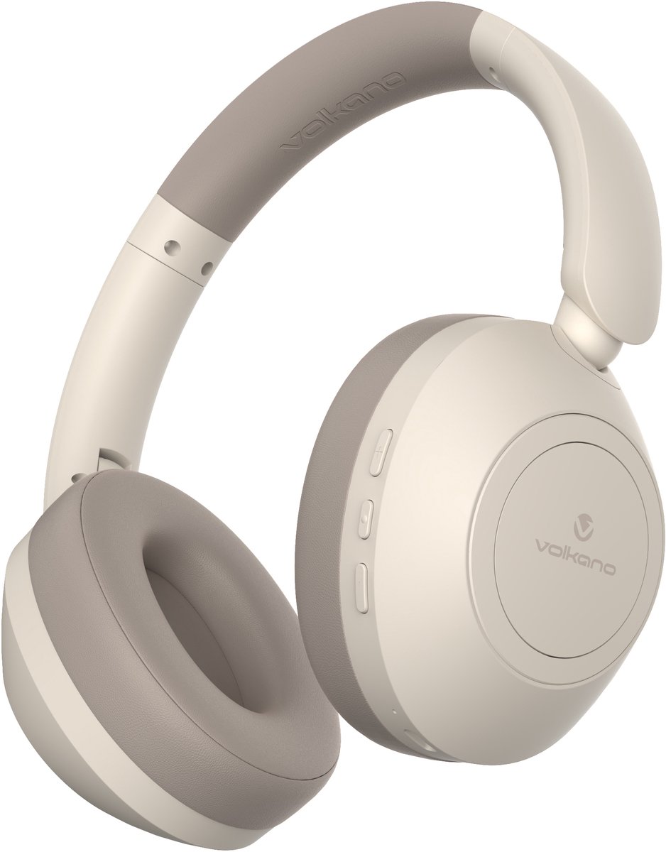 Volkano Aura Series Active Noise Cancelling Bluetooth Headphones creme