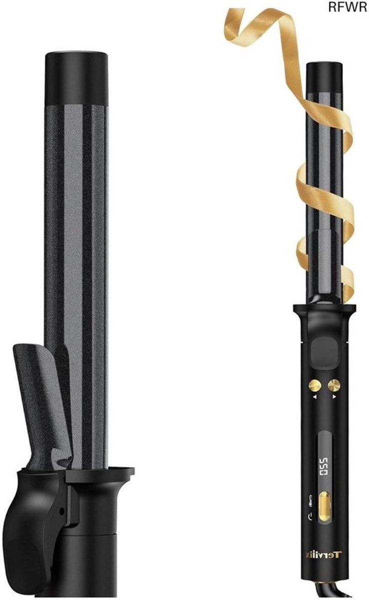 RFWR® Professionele Automatische Roterende Krultang voor Lang Haar - 25 mm Keramisch met Arganolie en Keratine, 9 Warmtestanden