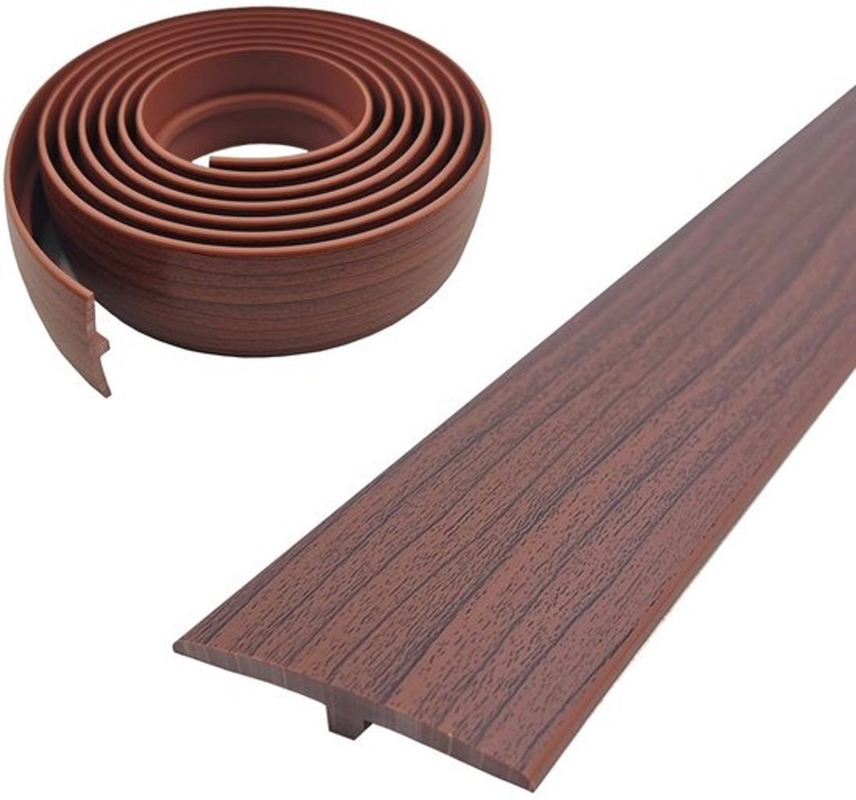 Overgangsprofiel T-profiel - Zelfklevend PVC Deurdrempel 5 cm x 300 cm voor Laminaat en Tegels