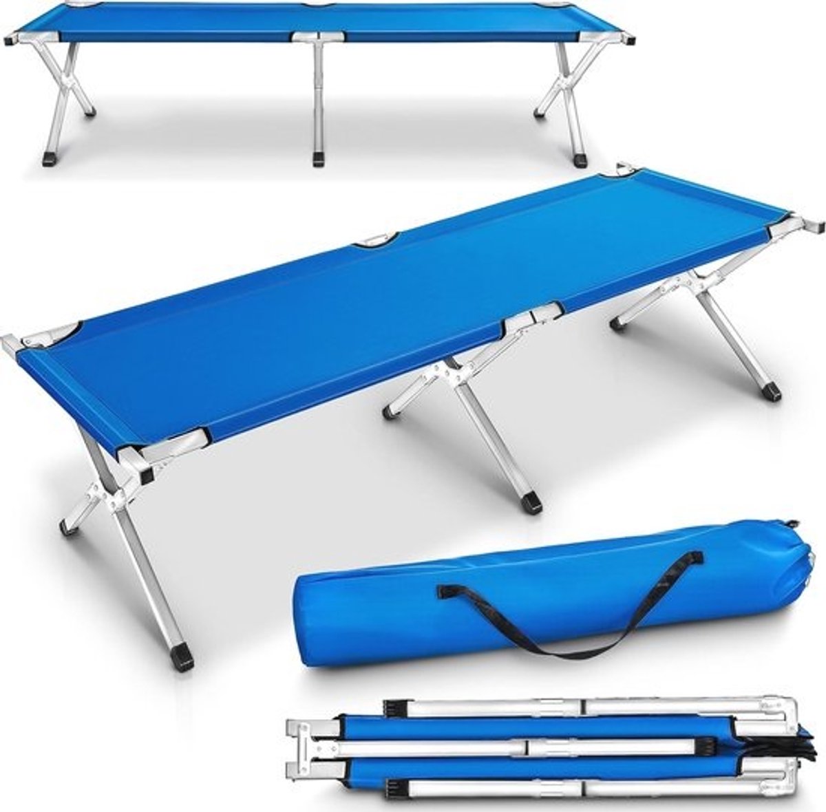 XXL Campingbed - Veldbed Metalen Frame 210 x 72 x 45 cm - Belastbaarheid Tot 150 kg - Beschikbaar in Meerdere Kleuren