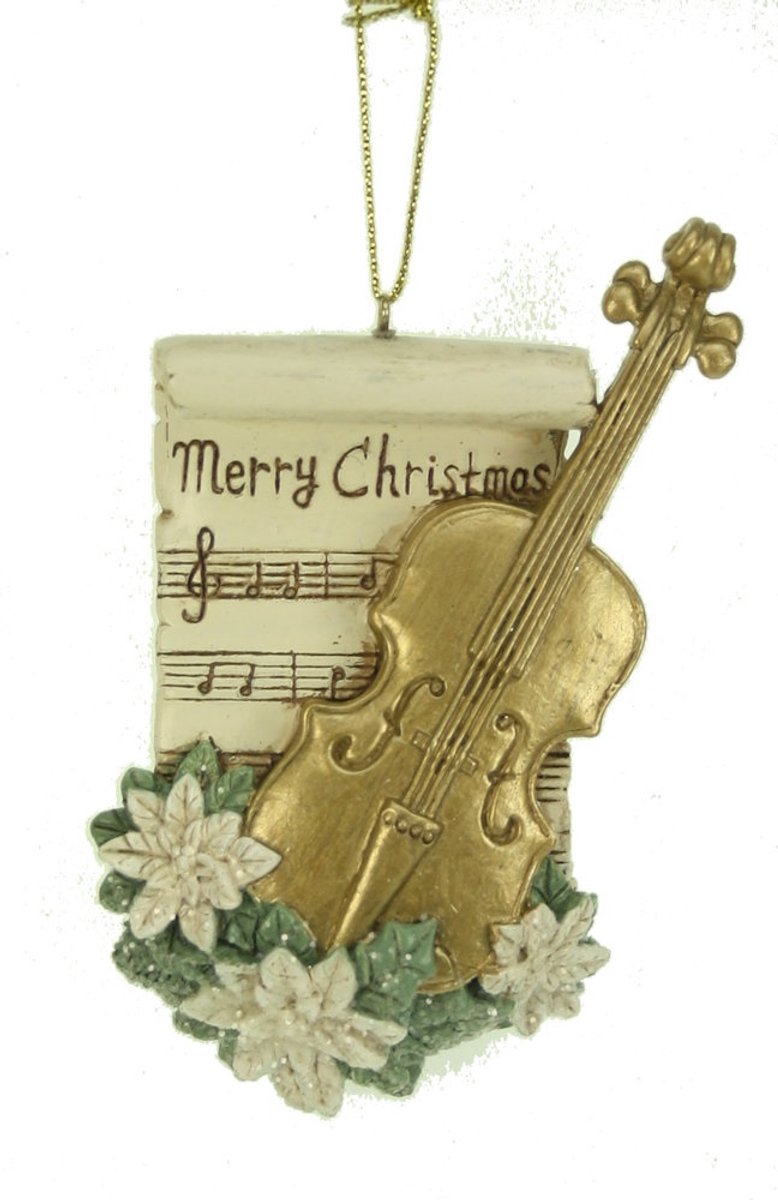 Ornament Cello Merry Christmas, 6,5x2,8x10cm