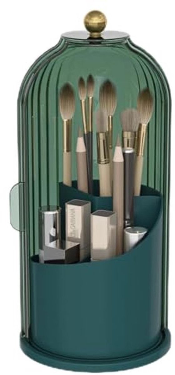 Make-up borstelhouder met stofdichte cover en 360 graden rotatie - Organiseer je cosmetica