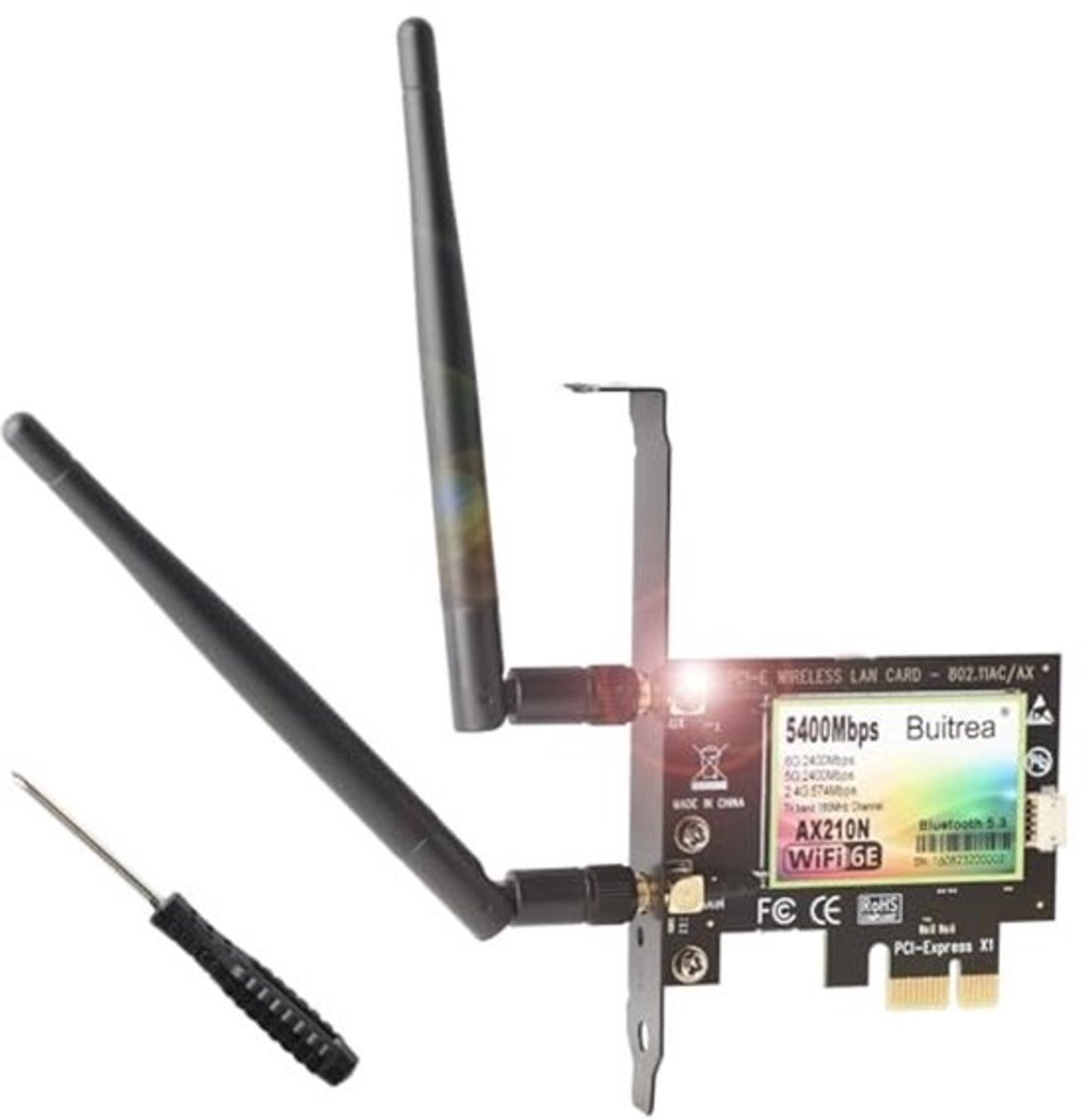 Tri-Band WiFi 6E en Bluetooth 5.3 Netwerkkaart voor PC - Maximale Snelheid tot 5400 Mbps voor Gaming en Streaming