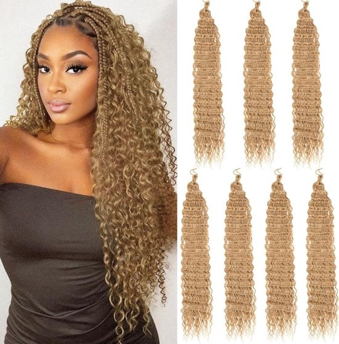 Diep Golvend Krullend Vlechthaar Synthetisch 75 cm - Perfect voor Crochet Braids en Twist Vlechten