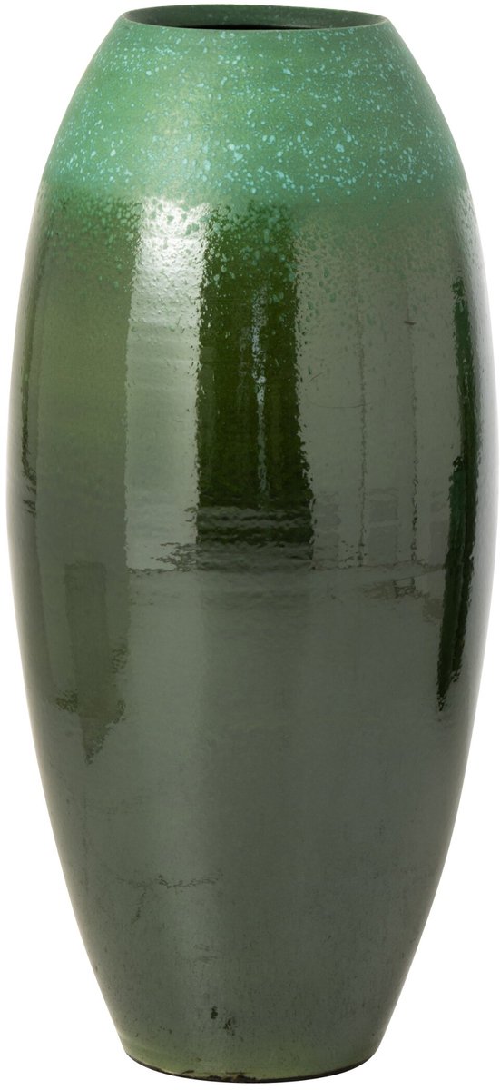 J-Line vloervaas - keramiek - donkergroen/turquoise - large