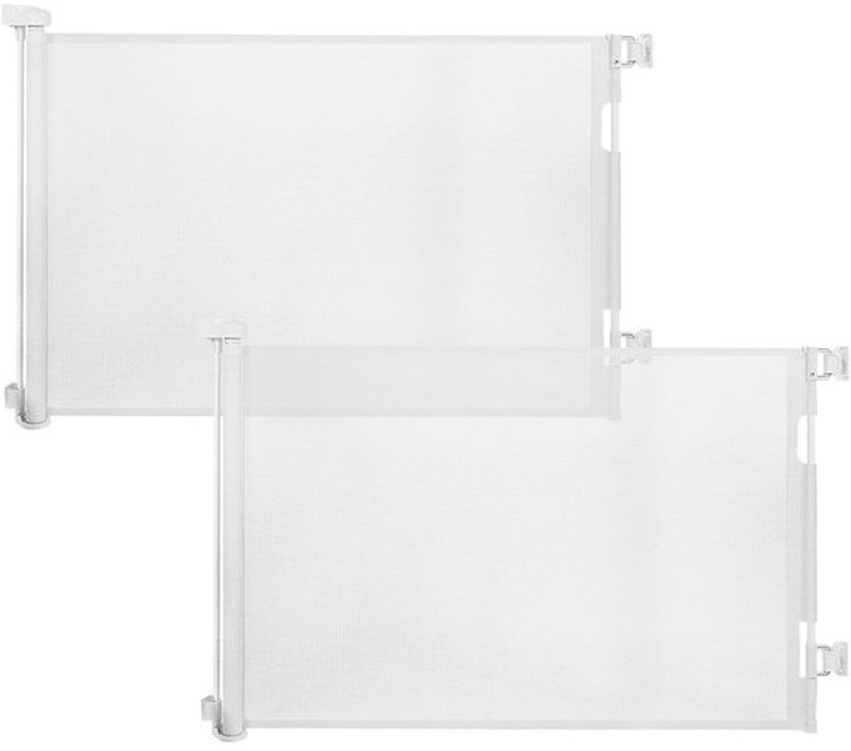 Set van 2 Uittrekbare Veiligheidshekken voor Trappen & Deuren - Wit