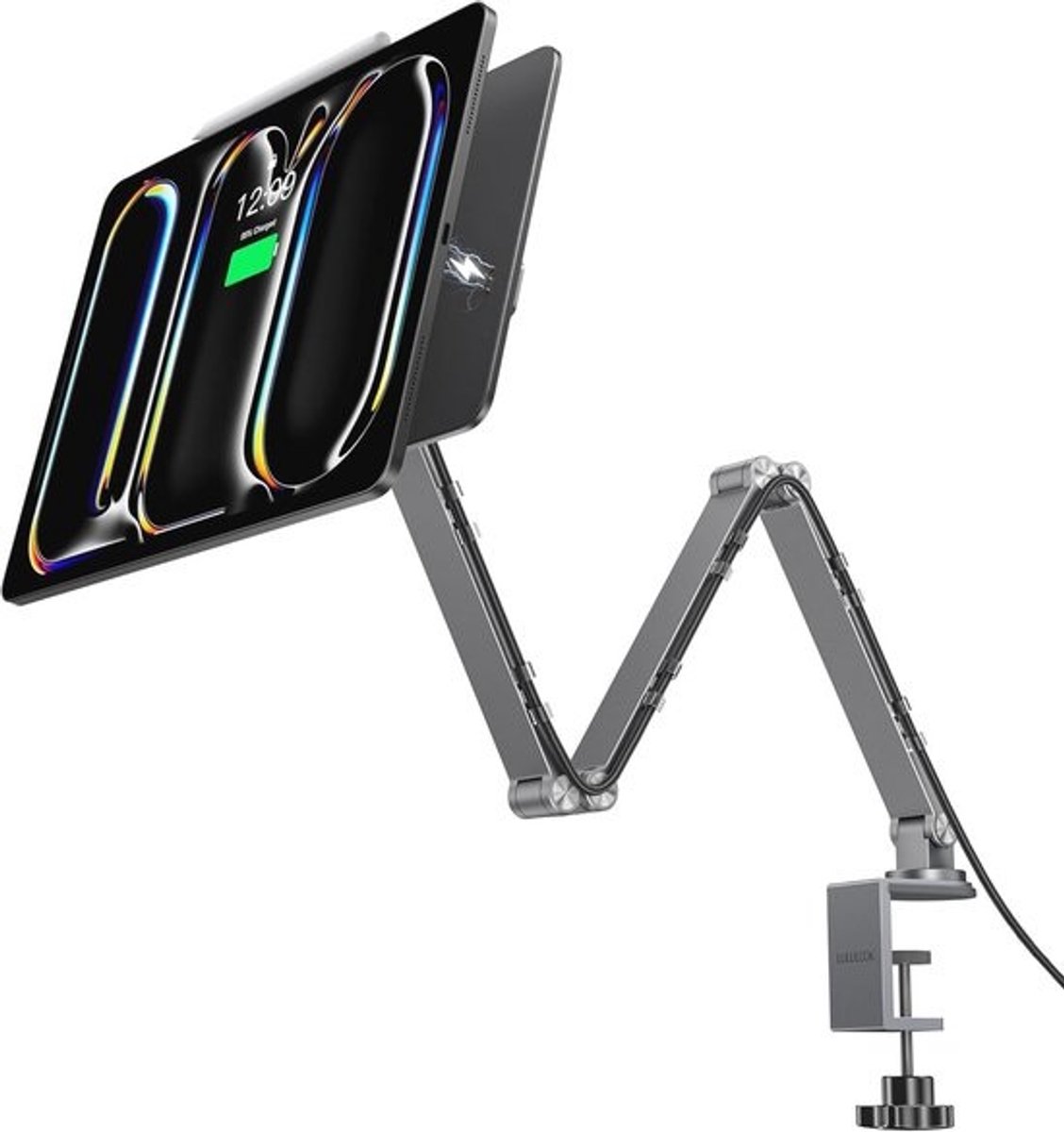 Magnetische draadloze oplaadstandaard voor 13 inch iPad Pro - Aluminium, 360° instelbaar en opvouwbaar met USB C-kabel