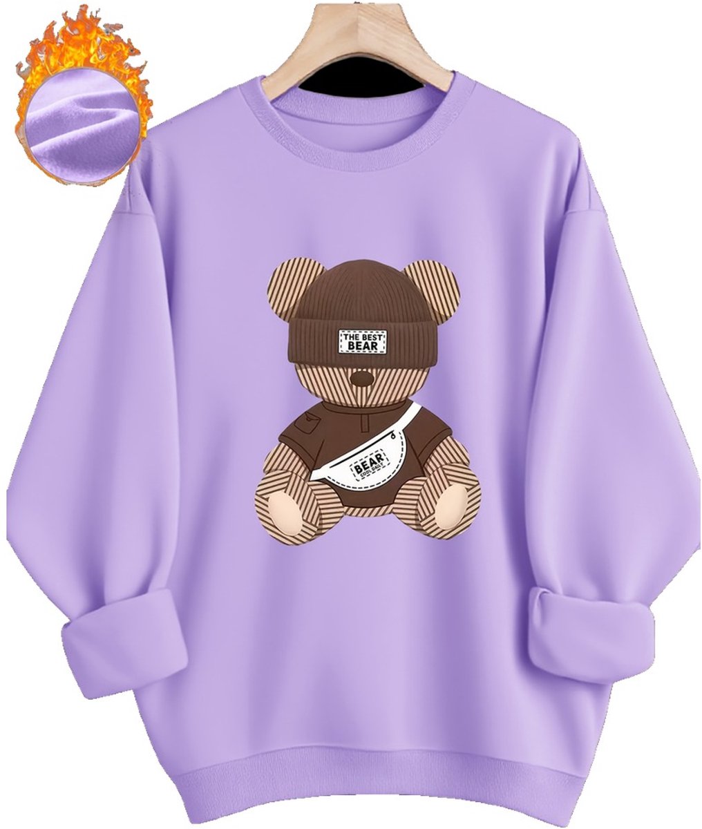 Currero Sweater Dames Sweaters Sweatshirt Hoodie Warme Trui Pullover Jumper Crewneck Vest Lichtpaars