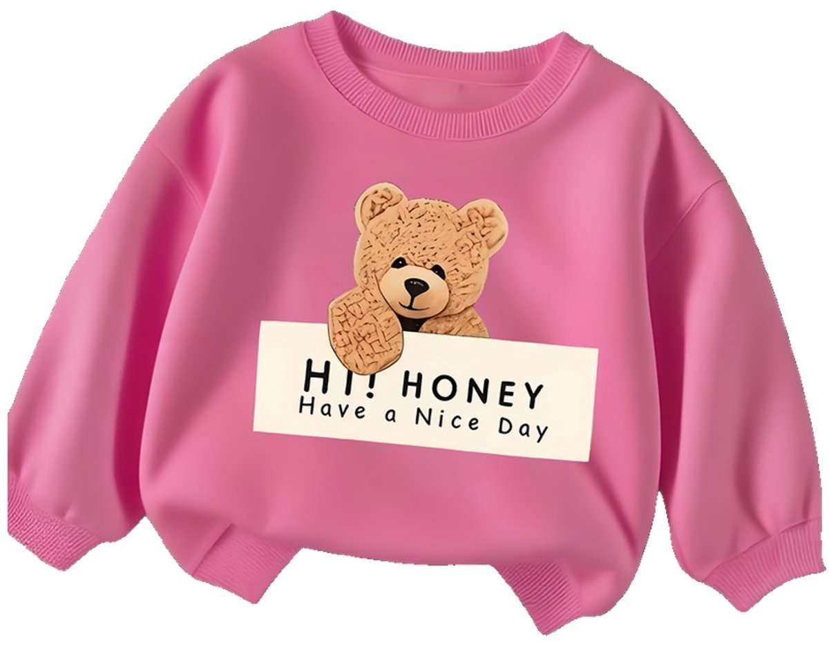 Currero Sweater Jongens Sweaters Sweatshirt Hoodie Warme Trui Pullover Jumper Crewneck Vest Donkerroze 5-6 Jaar Donkergroen