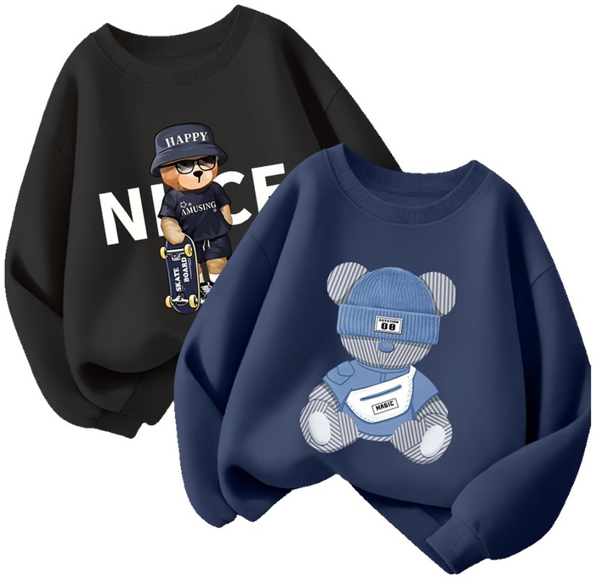Currero Sweater Jongens Sweaters Sweatshirt Hoodie Warme Trui Pullover Jumper Crewneck Vest 5-6 Jaar Zwart