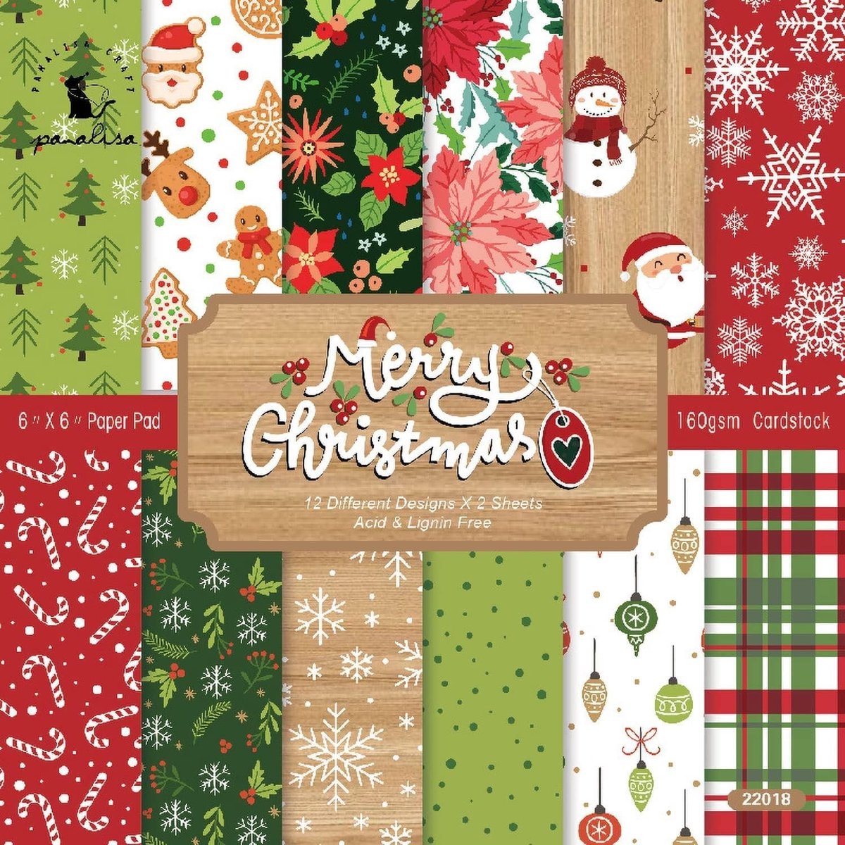 Kerst Origami Papier Set van 24 Stukken 15.2 x 15.2 cm voor Creatieve Knutselprojecten, Kaarten Maken en Scrapbooking Decoratie