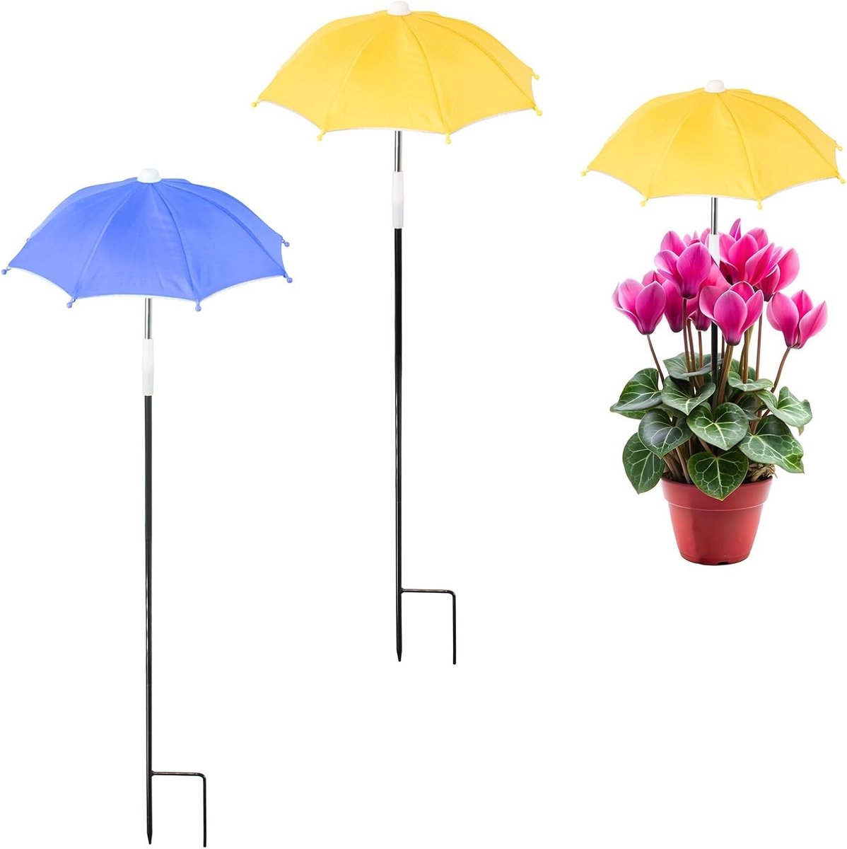 2 Stuks Kleine Paraplu's voor Planten, Bescherming tegen Regen en Zon, Tuinaccessoires met Diameter van 27 cm