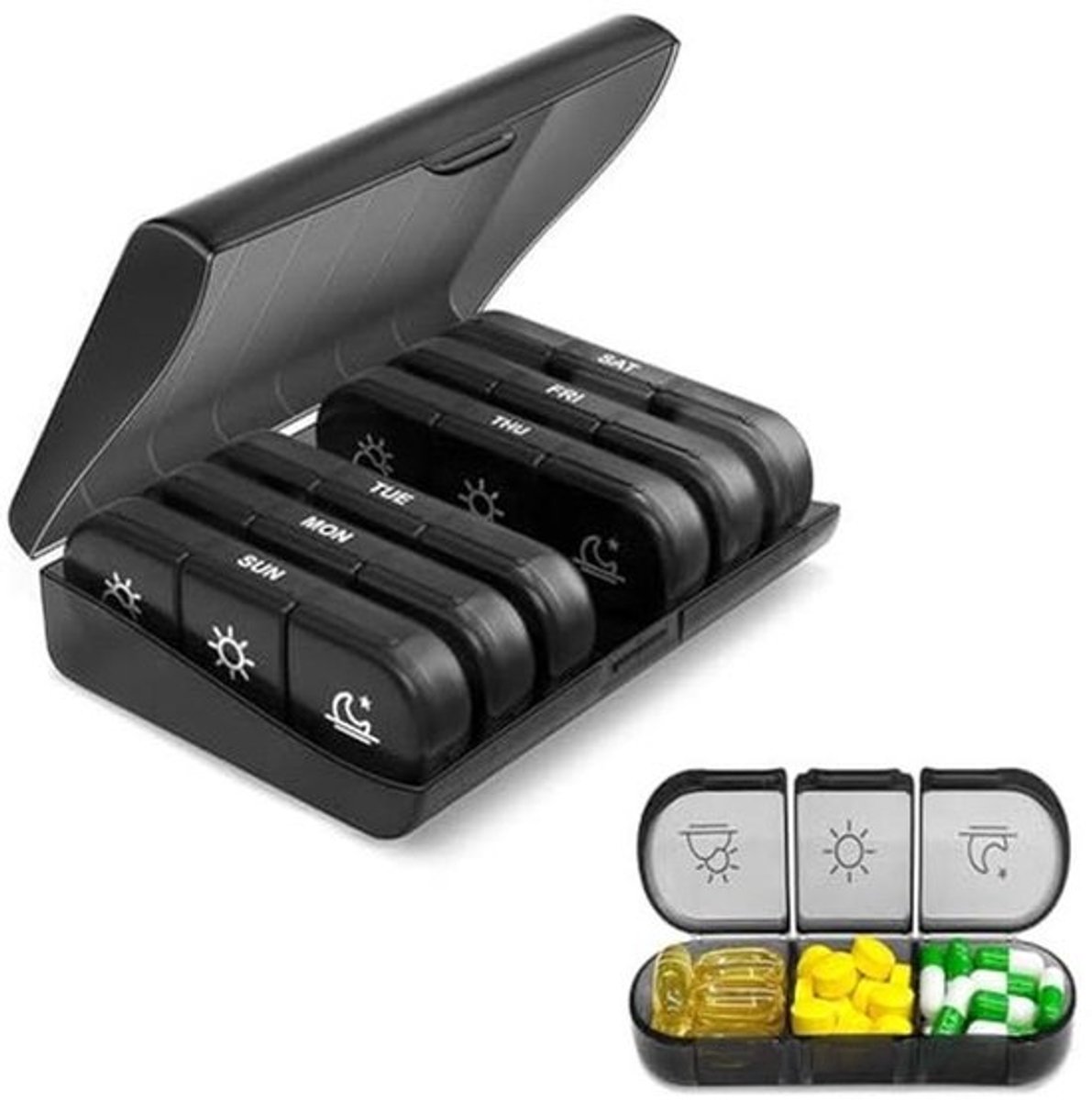 Tablettenbox voor 7 dagen met 3 vakken - Medicijnorganizer voor medicijnen en vitaminen
