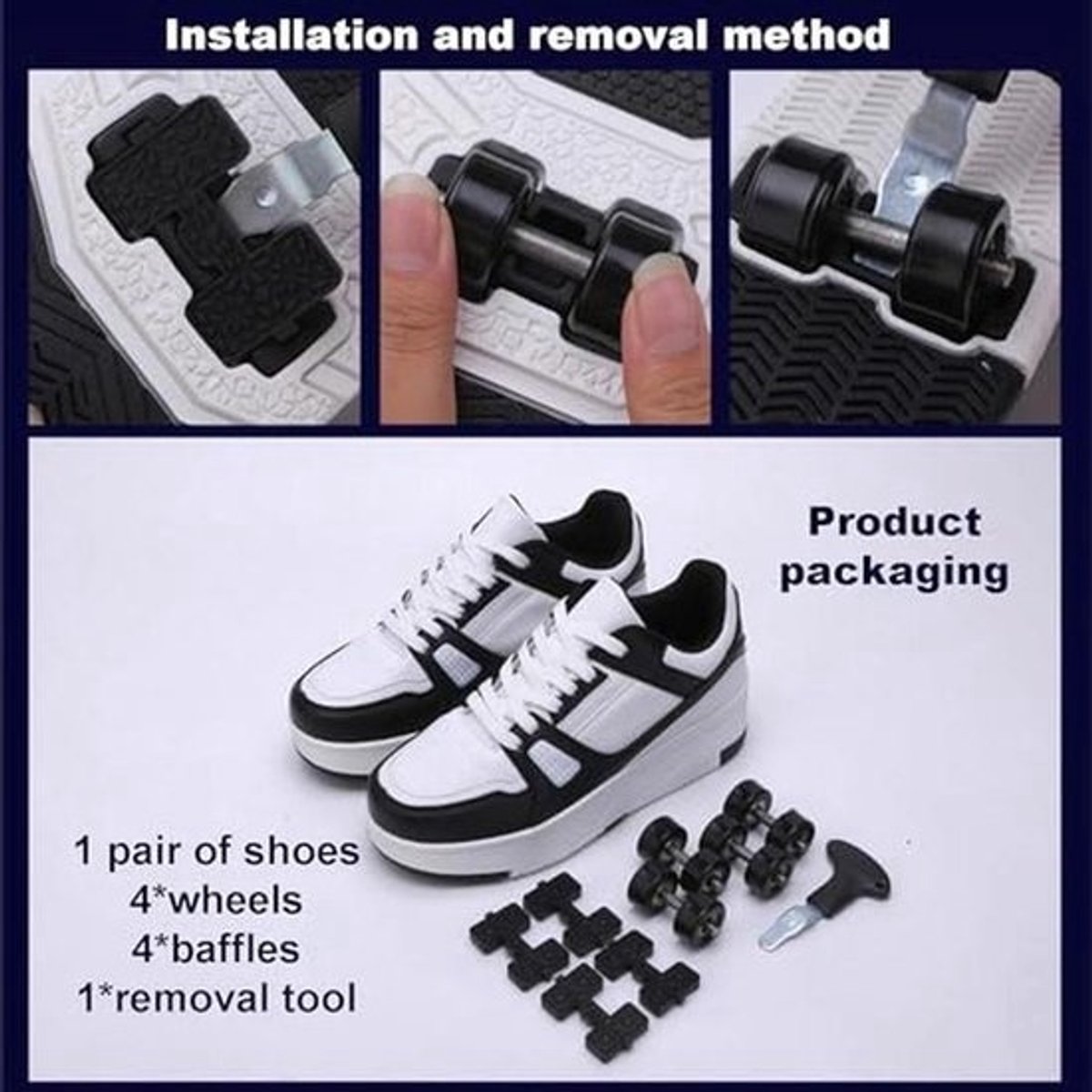 Multifunctionele Sportschoenen met Wieltjes voor Kinderen – 2-in-1 Skateboardschoenen