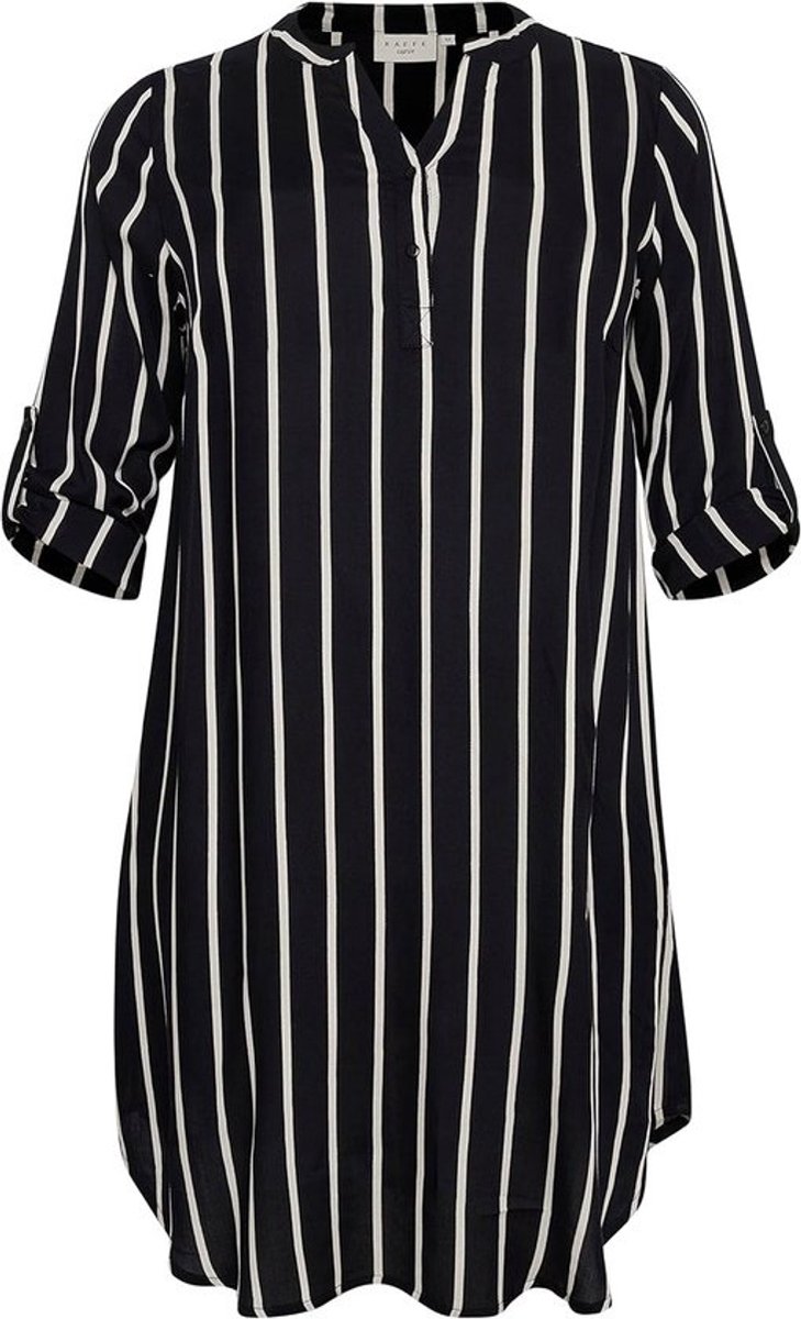 Plus-size damesjurk met V-hals en lange mouwen