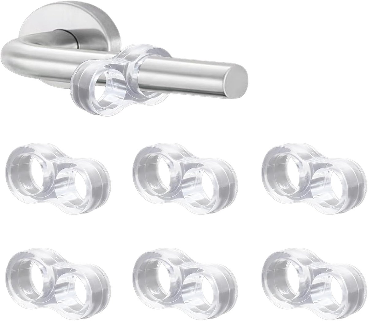 6 Stuks Deurstopper - Transparant - Voor Deurklinken en Ramen