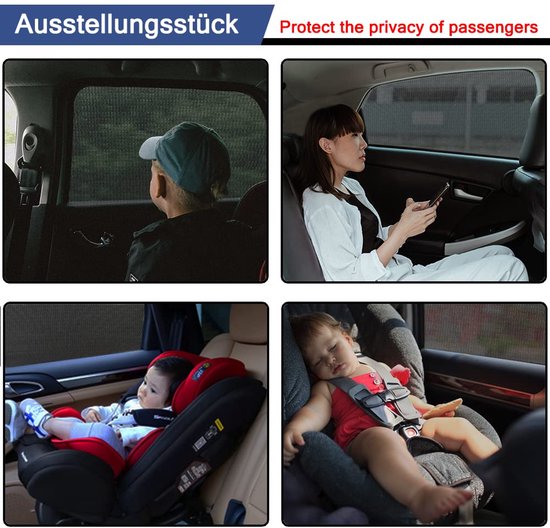 Universeel Auto Zonnescherm - Met Gecertificeerde UV-bescherming - Hoogelastisch IJzijde-materiaal - Voor Baby & Kinderen - 2 Stuks — afbeelding 2
