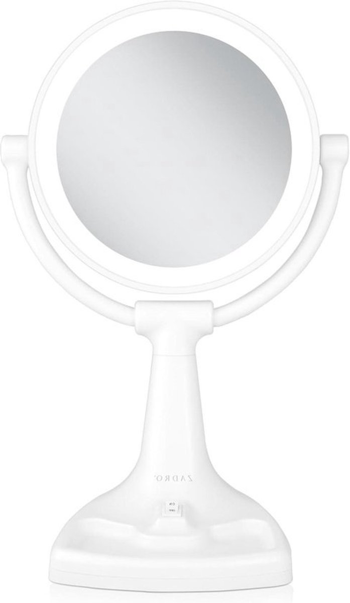 Verlichte Make-up Spiegel - Cosmetica Spiegel - Nauwkeurig Op Maken - 10x Vergroting Dienblad - 11 Inch - Wit