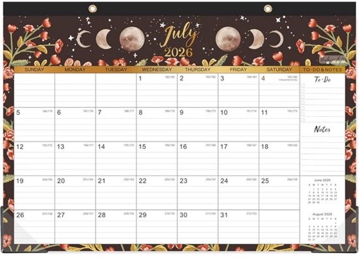 Maandkalender Bureau en Wand - Juli 2024 t/m December 2025
