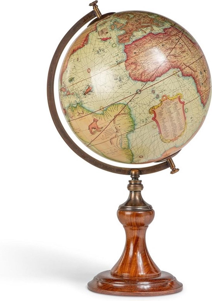 Klassieke Wereldbol op Standaard - Historische Mercator Kaart 1541