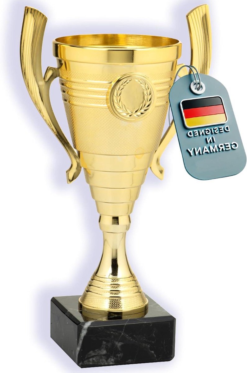 Trofee Beker - Ere Prijs - Prestaties Vieren - Klassiek Design - 22 cm Hoog - Goud