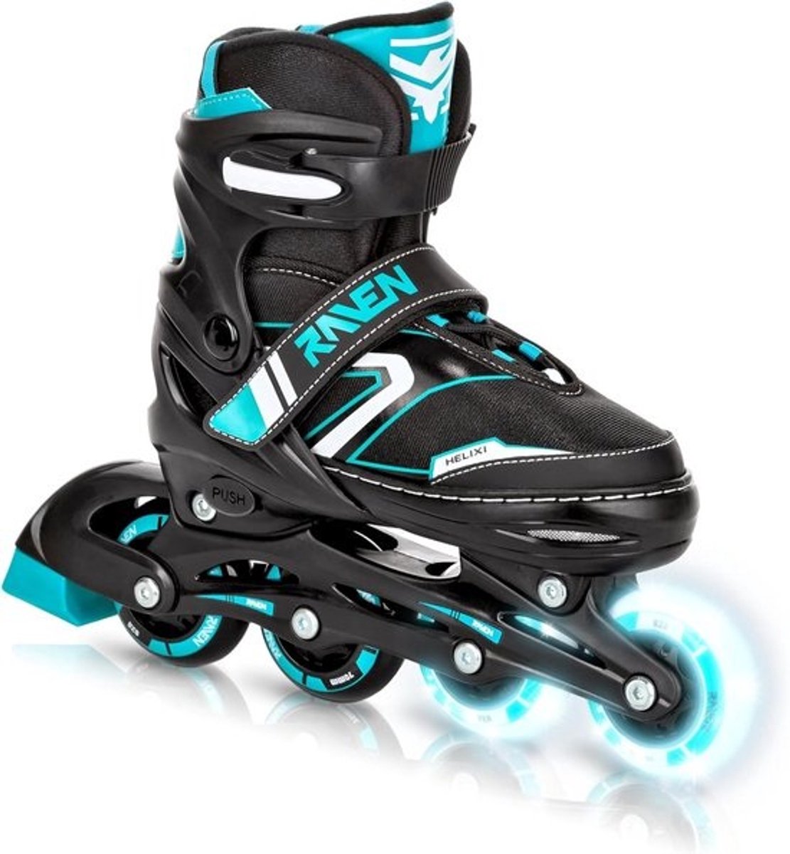 Verstelbare Inlineskates Zwart/Mint - Geschikt voor Volwassenen en Kinderen - Met LED Wielen