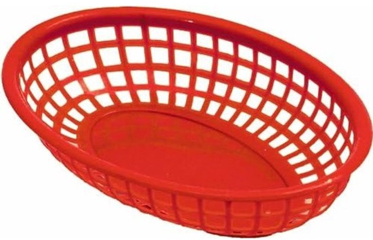 Broodmand Kati - Broodjesmand Serveermand - Brood Serveren - Ovale Vorm - 23 x 15 cm - Rood