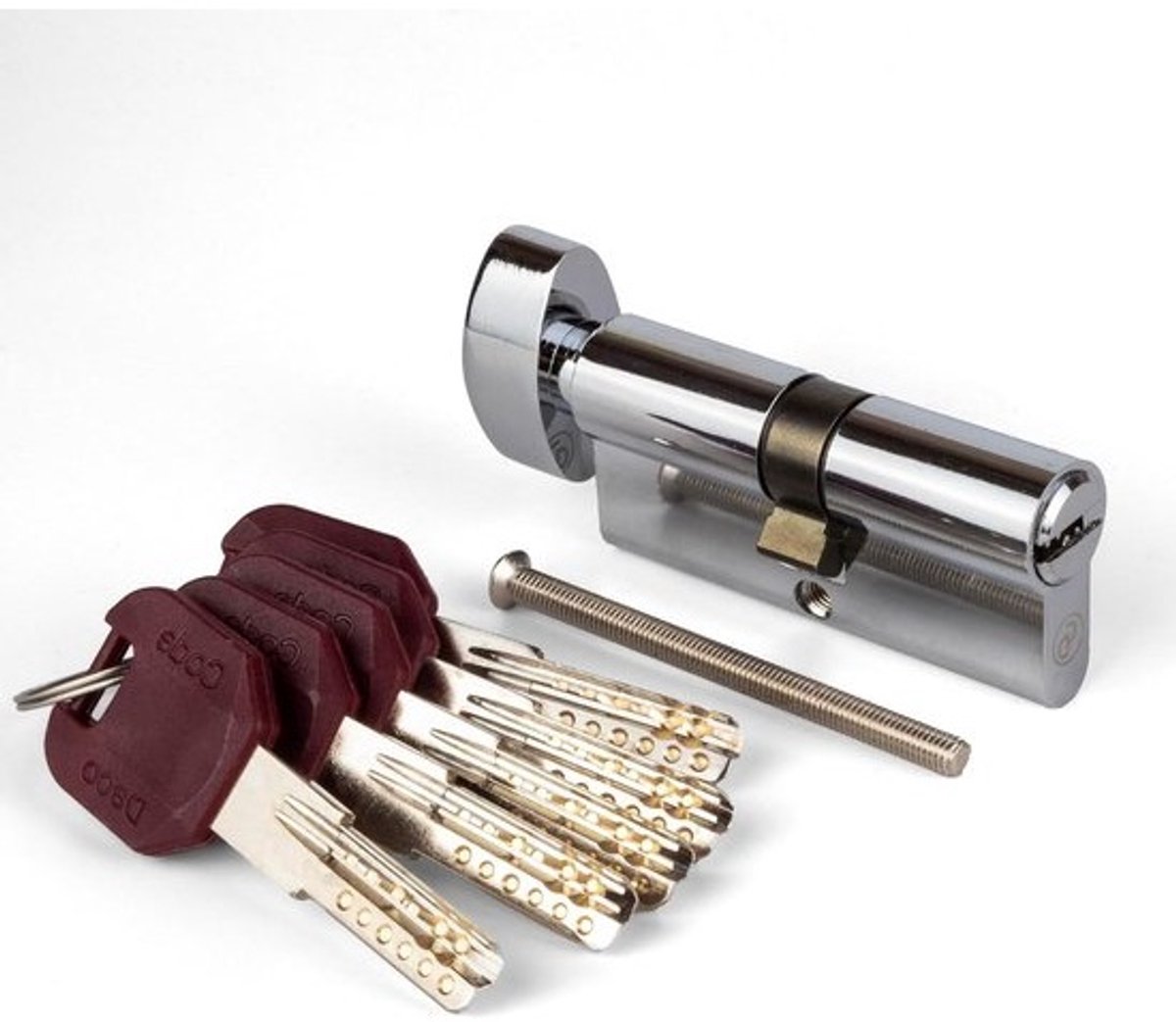 Sluitcilinder Veiligheidsslot - Deurslot Cilinder - Beveiliging Huisdeur - Met 5 Sleutels - 110 mm - Chroom