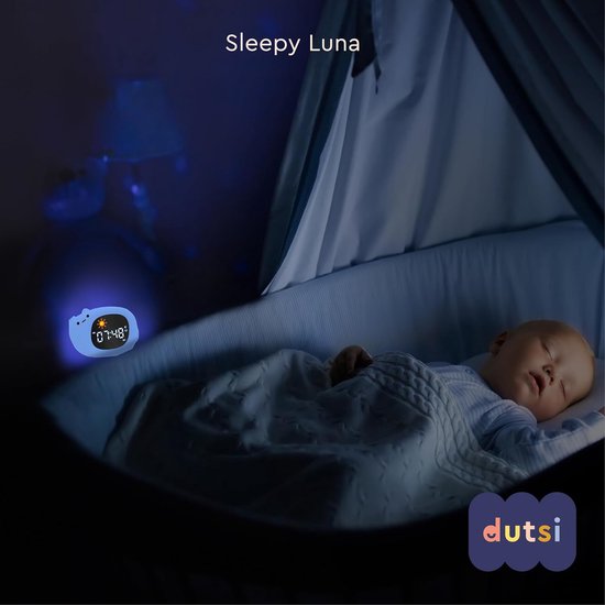 Slaaptrainer Kinderen - Nachtlamp White Noise - Kind Leren Slapen - Visuele Klok Zon Maan - 11.7 cm Lengte — afbeelding 3