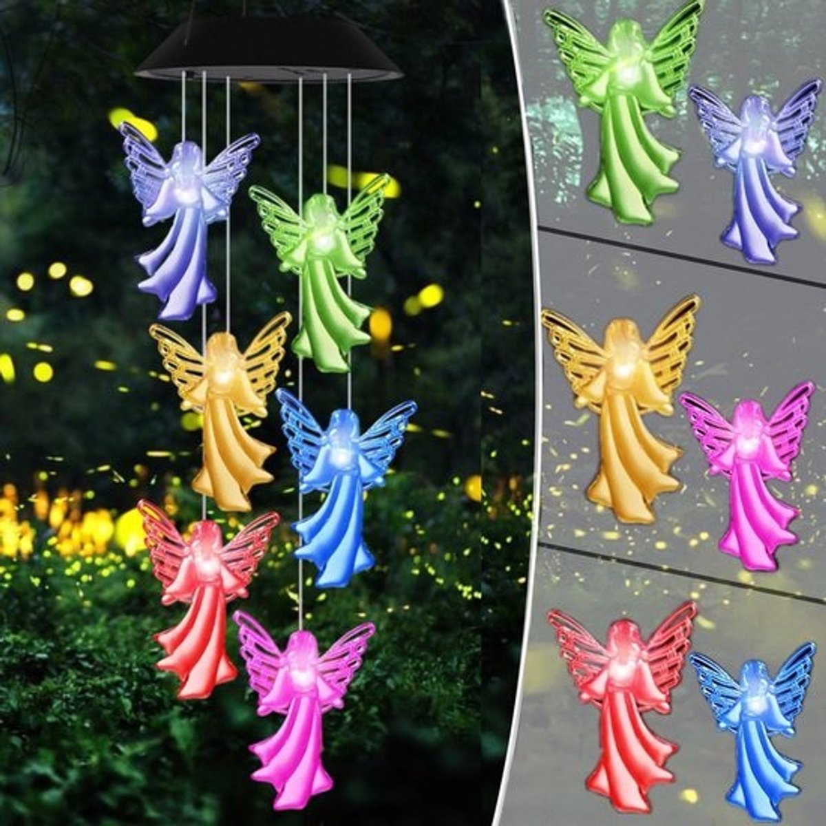 Zonne-energie Geluidsklank LED Lamp - Kleurveranderend Tuinlicht met Windchime, Sfeervolle Solar Decoratie voor Terras & Tuin