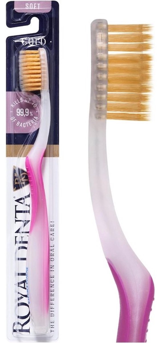 Tandbrush zacht met nano-goud voor dagelijkse verzorging - roze
